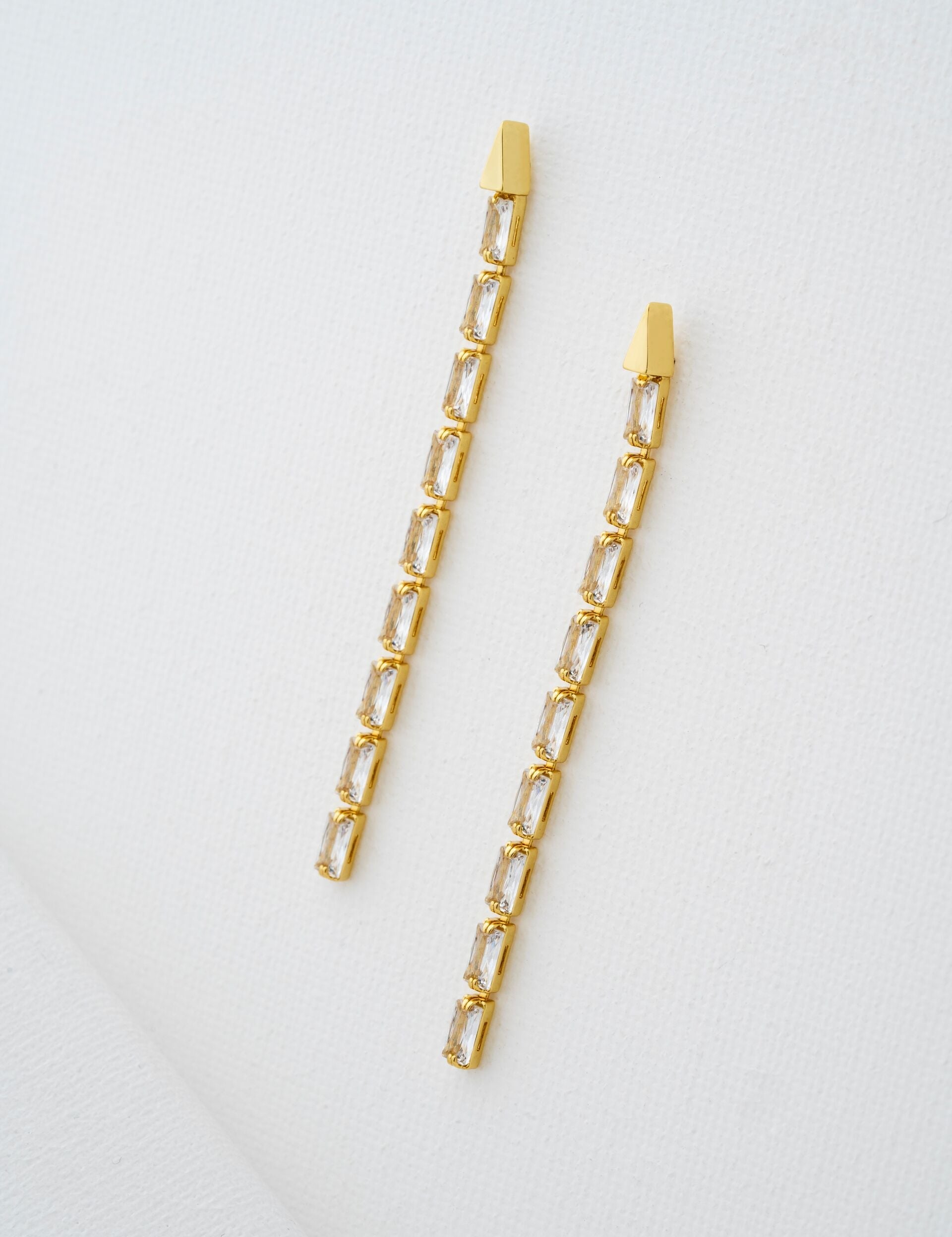 Women ISALIE - Baguette Crystal Long Drop Earrings - Ted Baker
