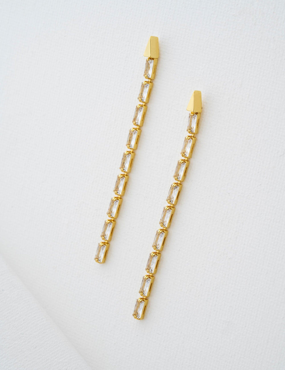 Women ISALIE - Baguette Crystal Long Drop Earrings - Ted Baker