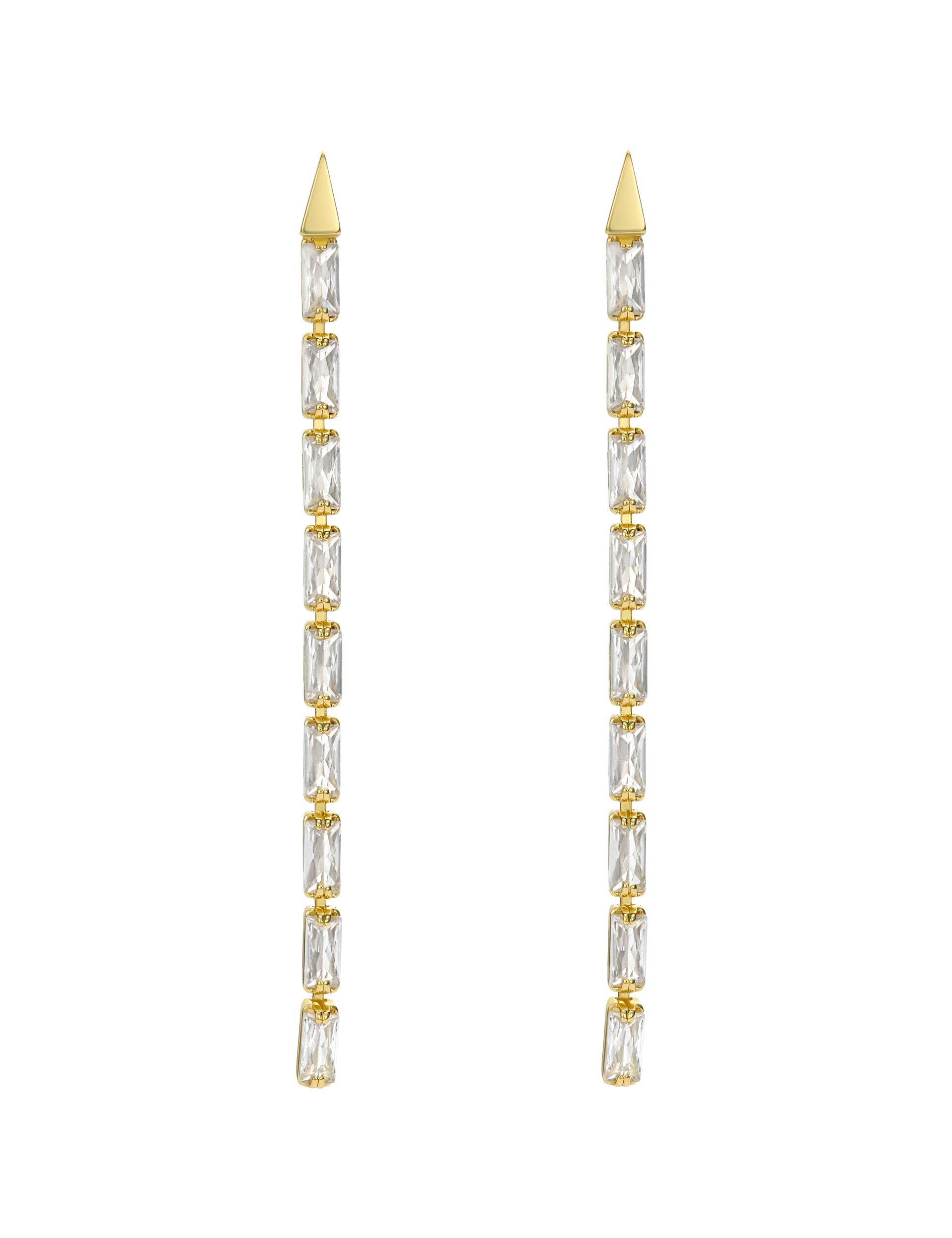 Women ISALIE - Baguette Crystal Long Drop Earrings - Ted Baker