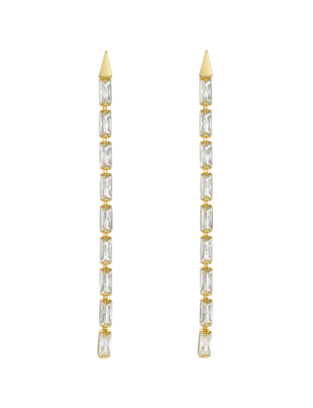 Women ISALIE - Baguette Crystal Long Drop Earrings - Ted Baker