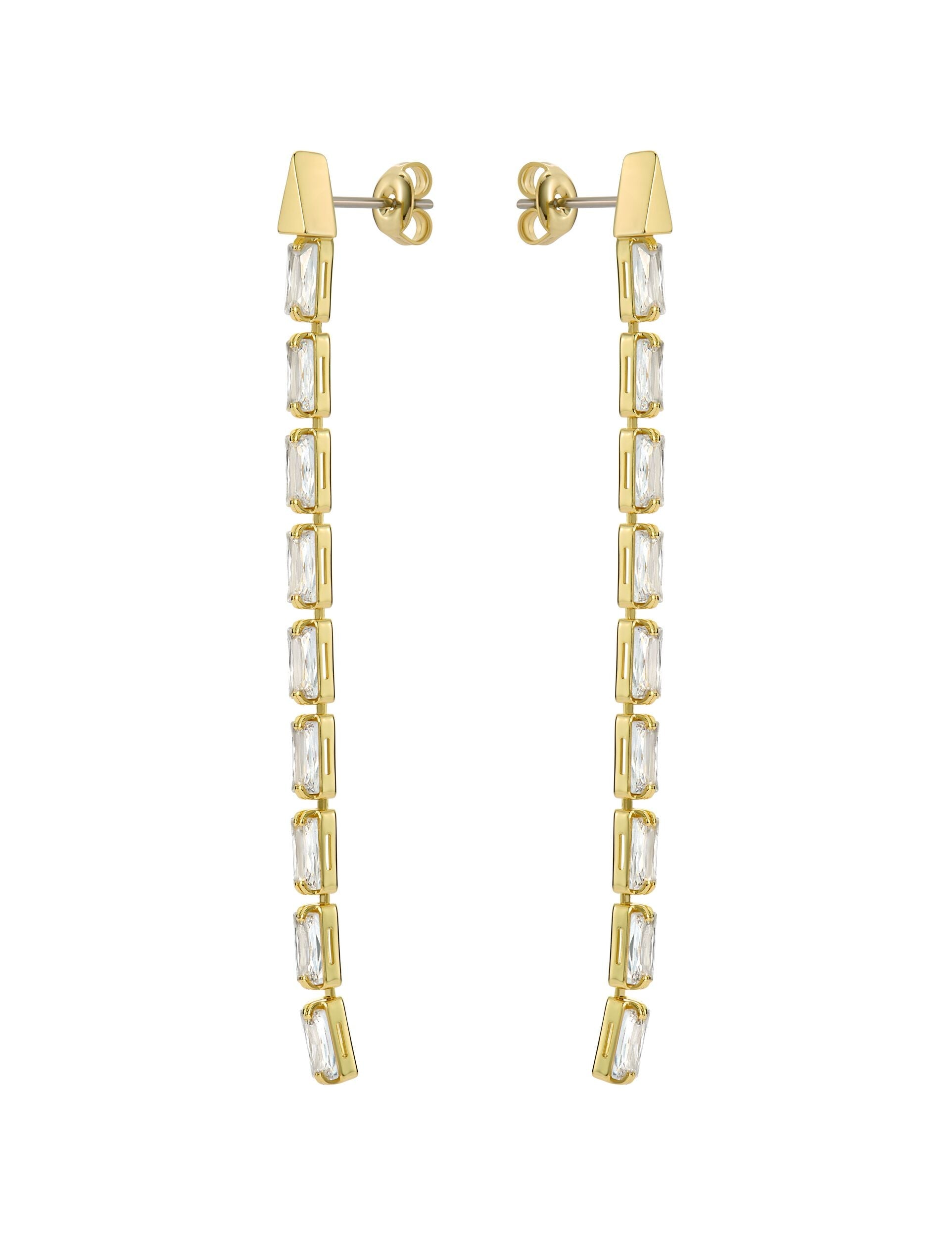 Women ISALIE - Baguette Crystal Long Drop Earrings - Ted Baker