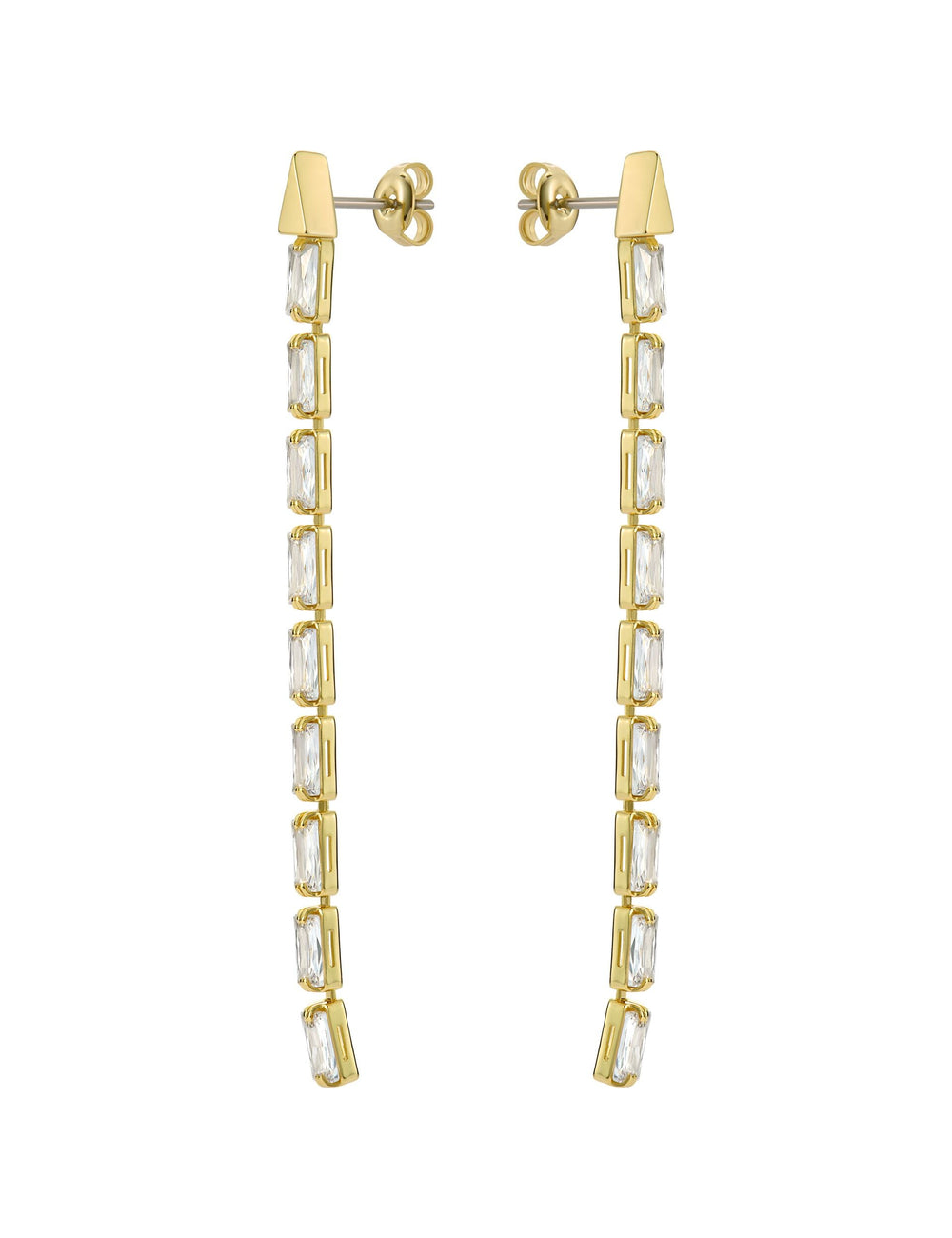 Women ISALIE - Baguette Crystal Long Drop Earrings - Ted Baker