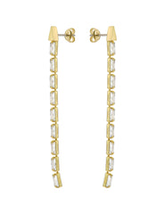 Women ISALIE - Baguette Crystal Long Drop Earrings - Ted Baker
