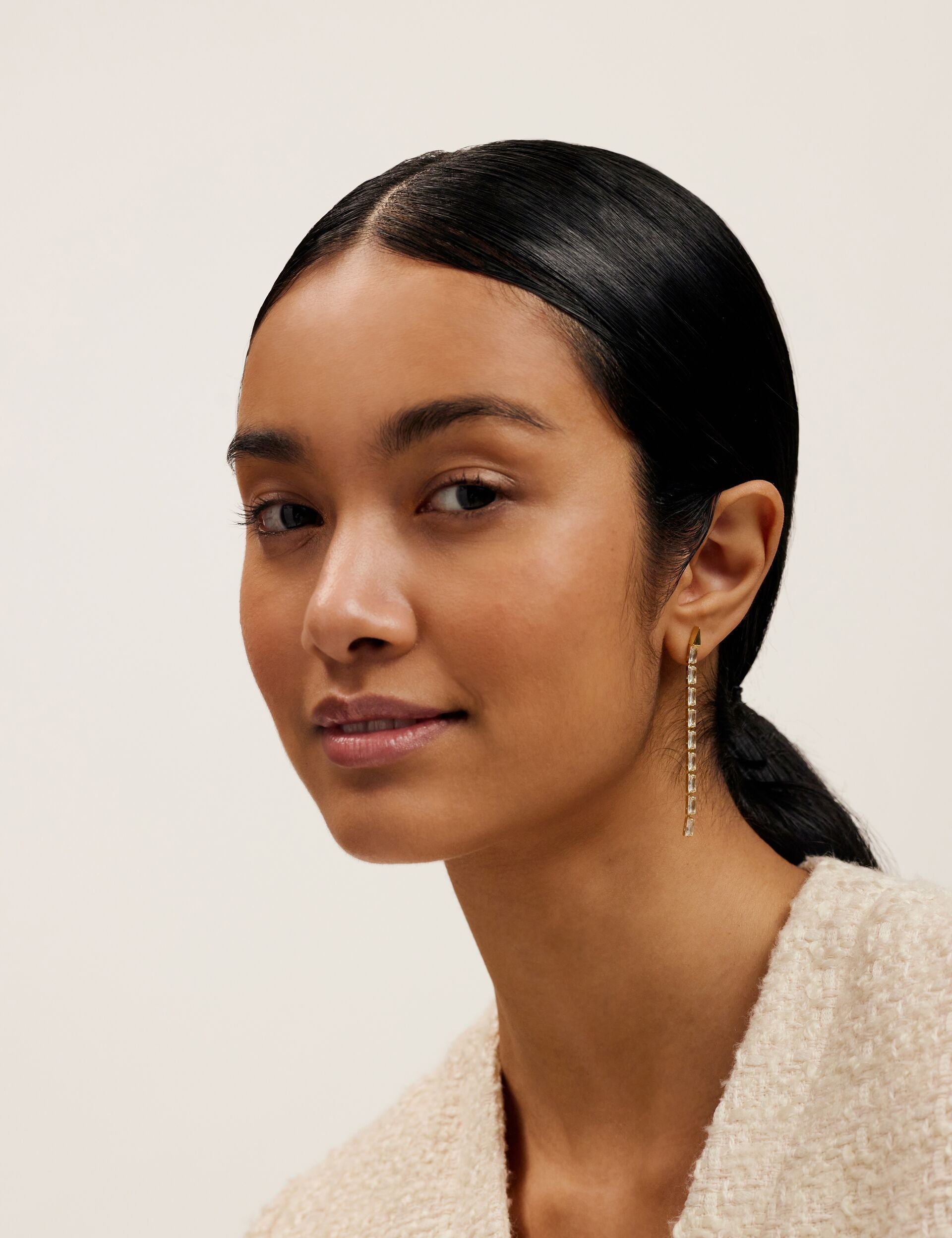 Women ISALIE - Baguette Crystal Long Drop Earrings - Ted Baker