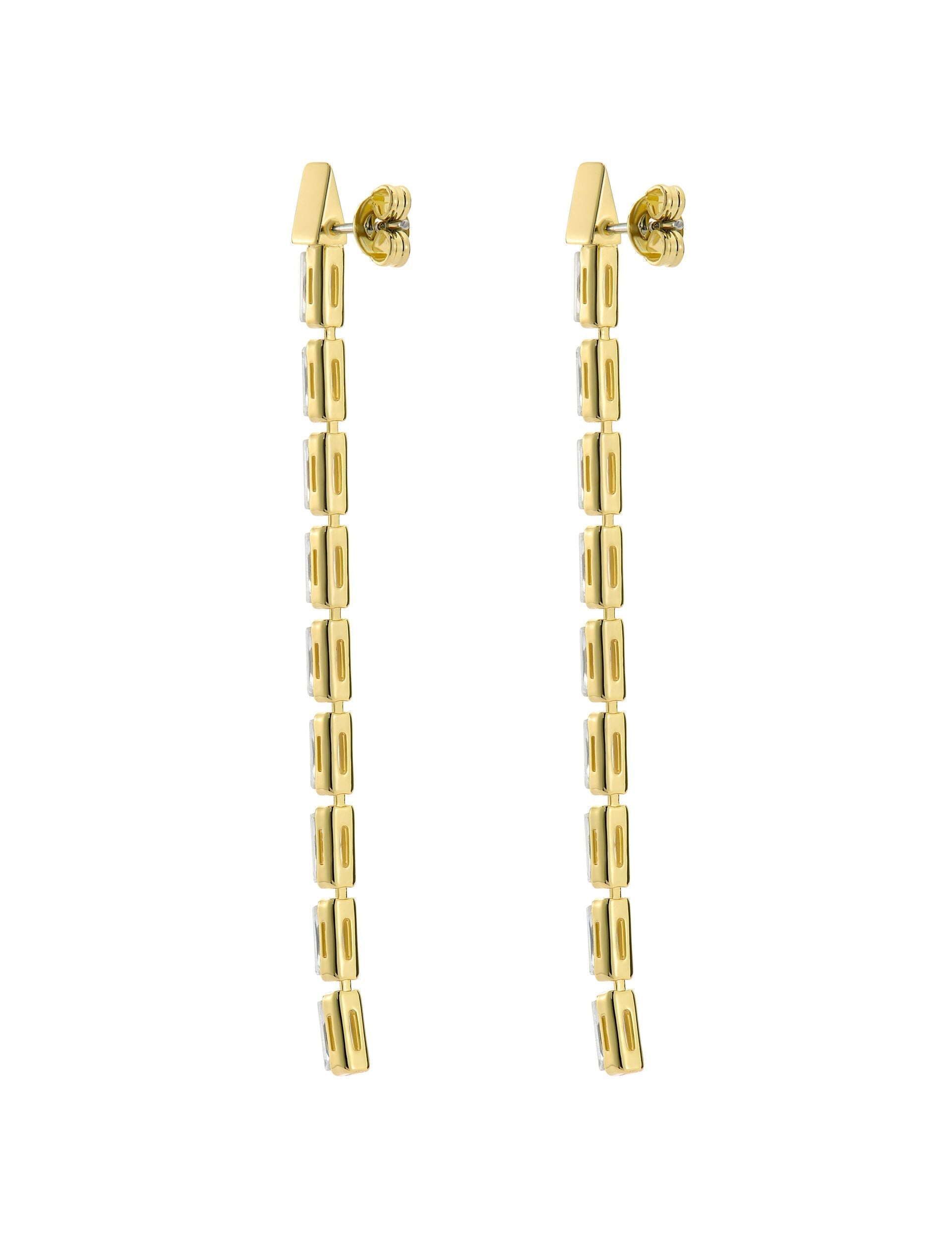 Women ISALIE - Baguette Crystal Long Drop Earrings - Ted Baker