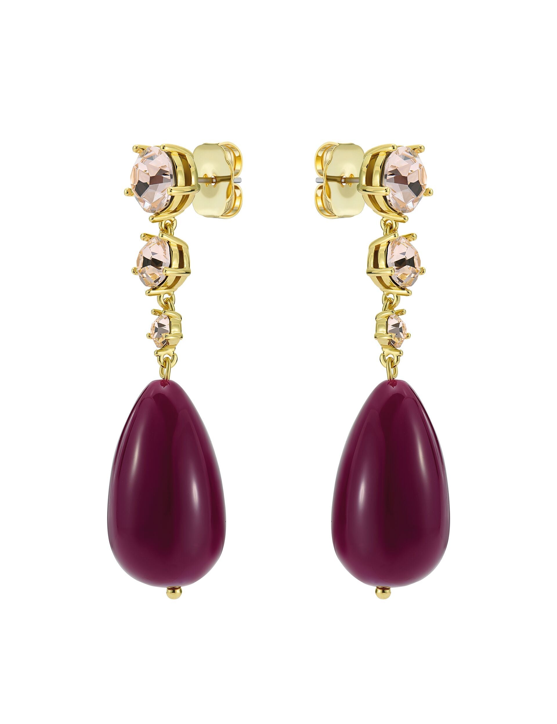 Women PEARSTI Statement Pendant Crystal Drop Earrings in Plum - Ted Baker