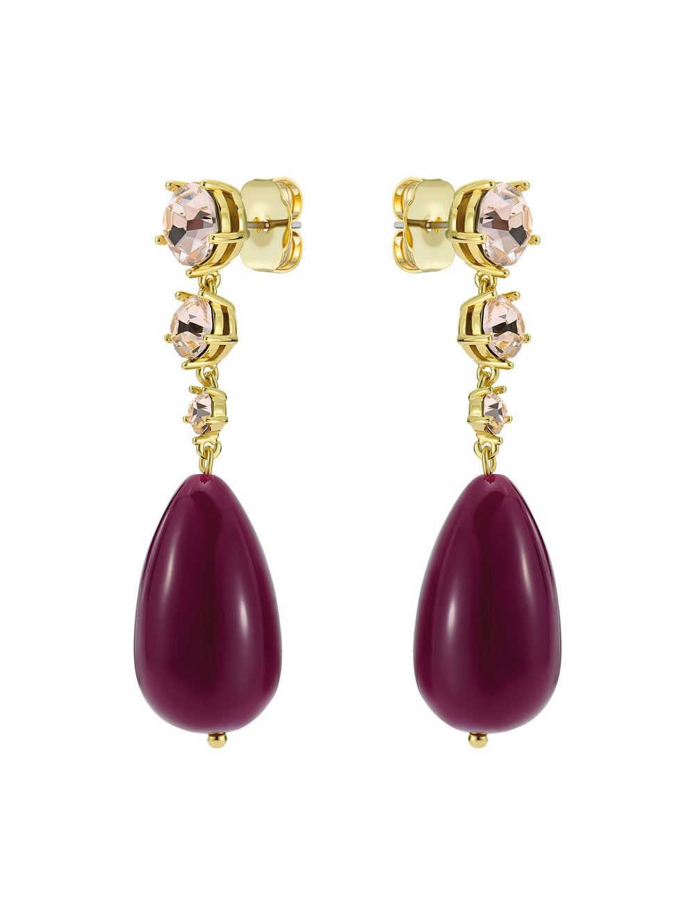 Women PEARSTI Statement Pendant Crystal Drop Earrings in Plum - Ted Baker