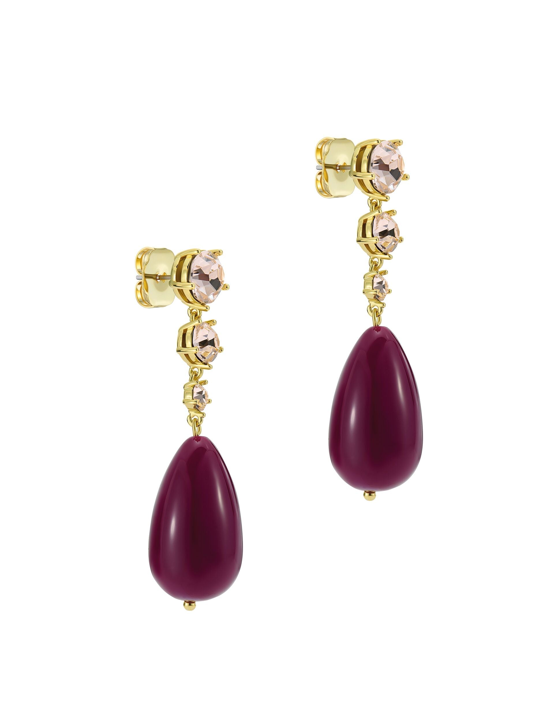 Women PEARSTI Statement Pendant Crystal Drop Earrings in Plum - Ted Baker