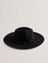 Women ABBIIIO - Bow Detail Pure Wool Fedora Hat - Ted Baker