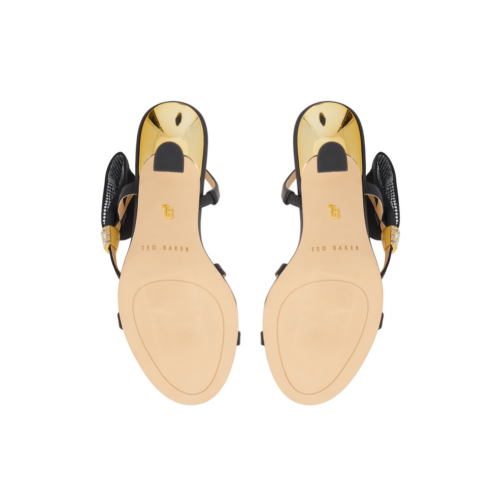 Women BELLE - Bow Embellishment Satin Heeled Sandals - Ted Baker