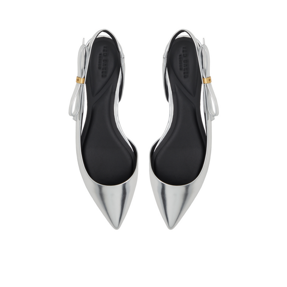 Women JANE BOW - Bow Detail Slingback Leather Ballet Flats - Ted Baker