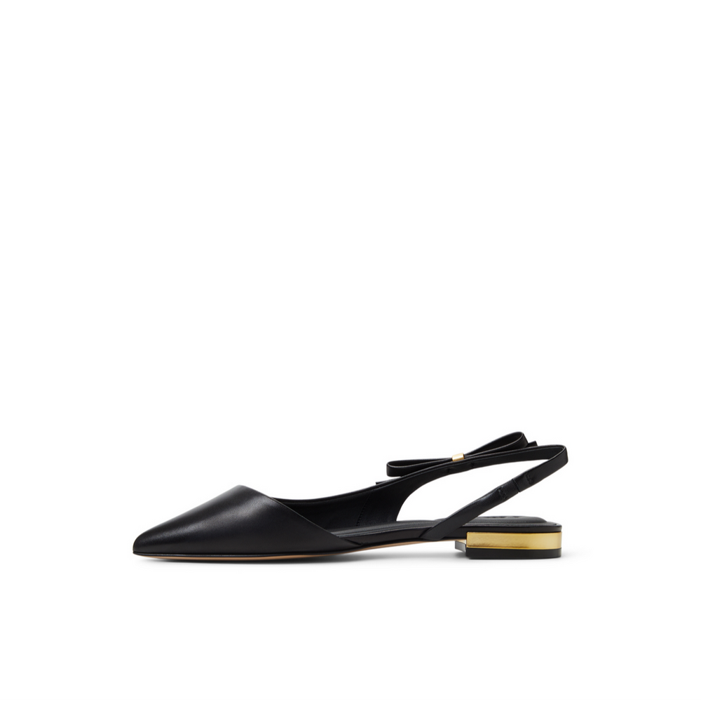 Women JANE BOW - Bow Detail Slingback Leather Ballet Flats - Ted Baker