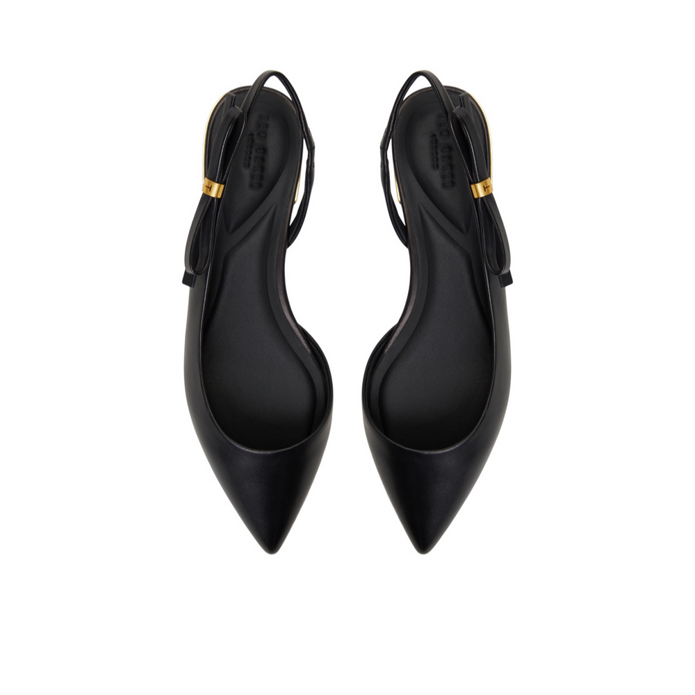 Women JANE BOW - Bow Detail Slingback Leather Ballet Flats - Ted Baker