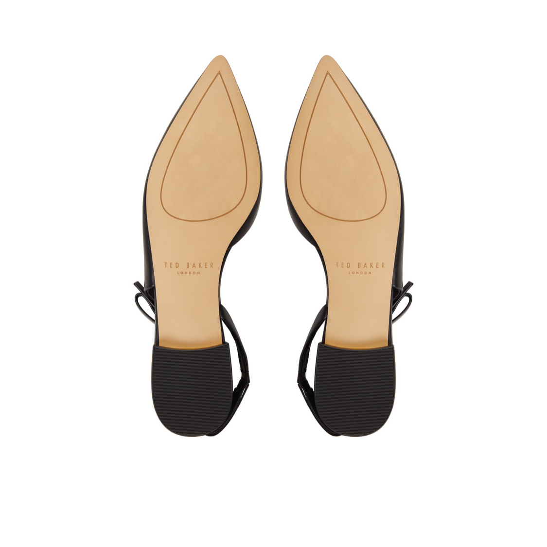Women JANE BOW - Bow Detail Slingback Leather Ballet Flats - Ted Baker