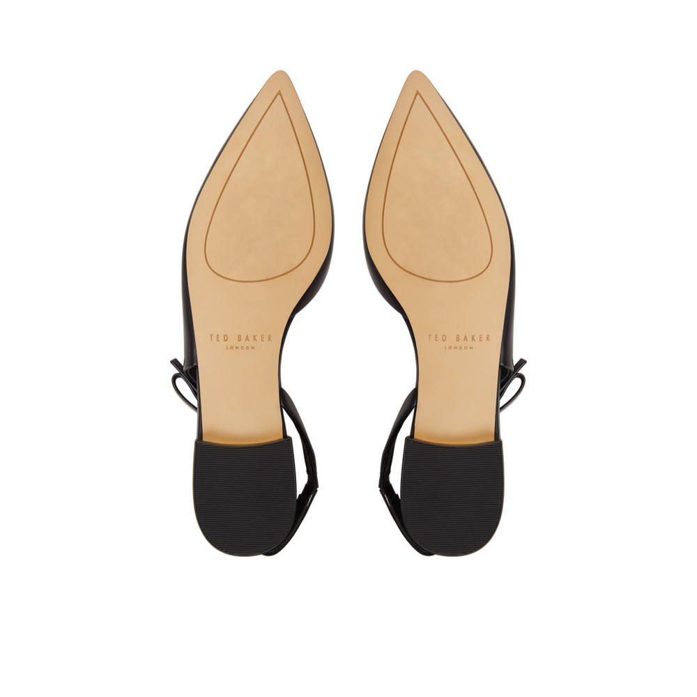 Women JANE BOW - Bow Detail Slingback Leather Ballet Flats - Ted Baker