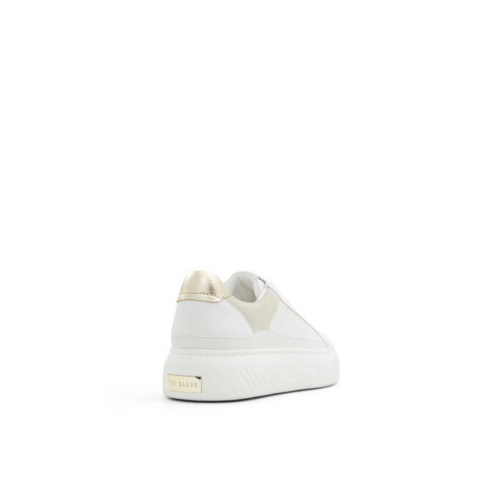 Women ADISON - Metallic Detail Leather Platform Sneakers - Ted Baker