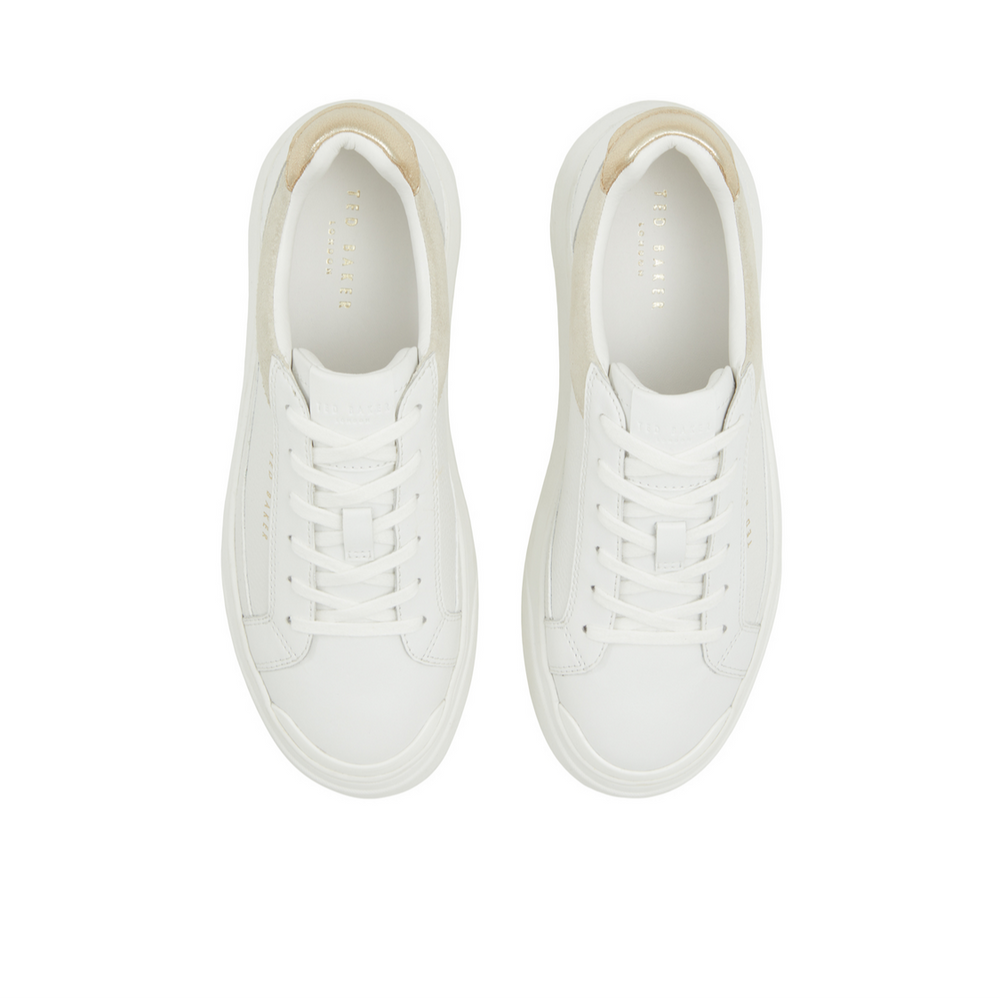 Women ADISON - Metallic Detail Leather Platform Sneakers - Ted Baker