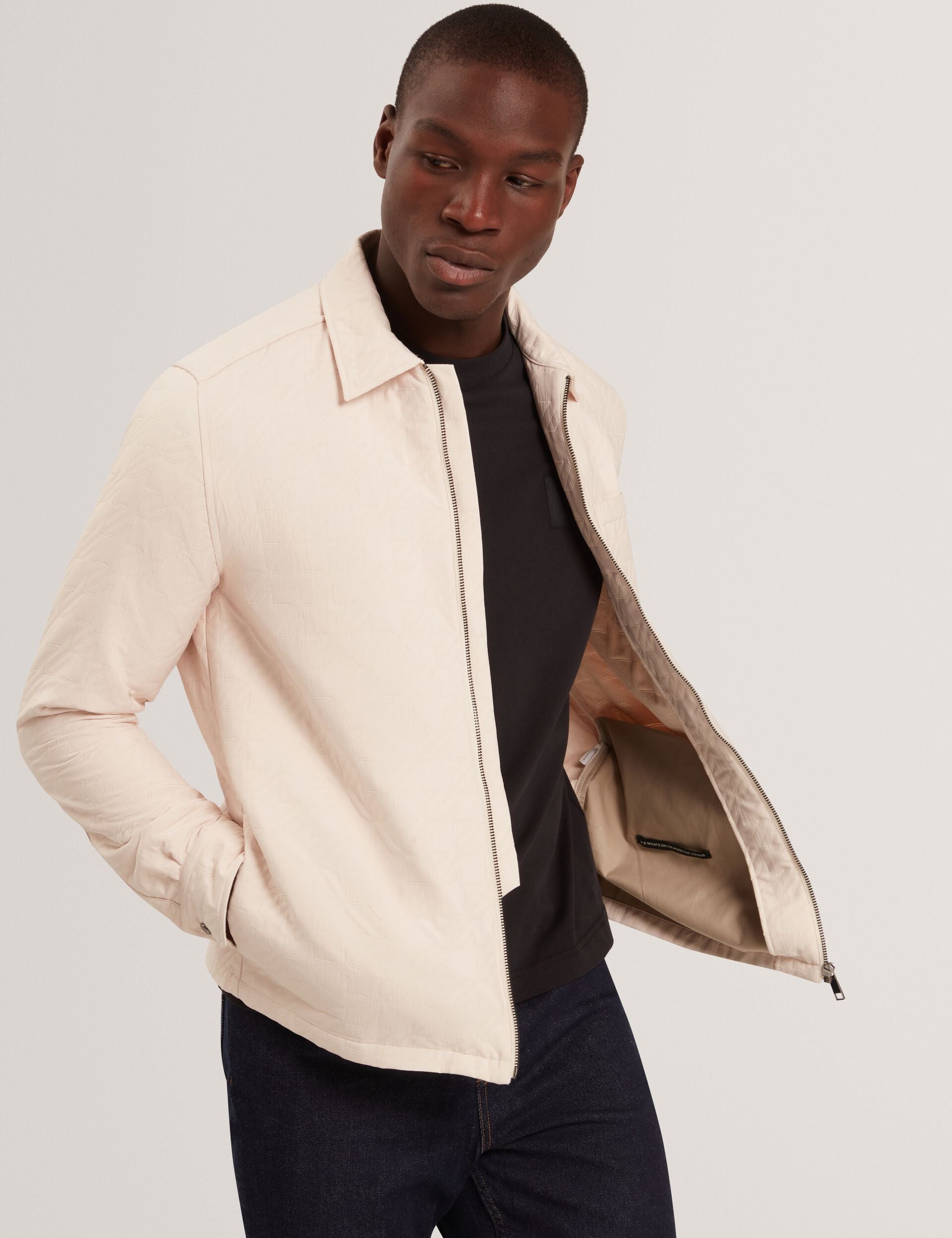 Men|Sale THOVA Textured Quilt Zip-Through Overshirt - Ted Baker