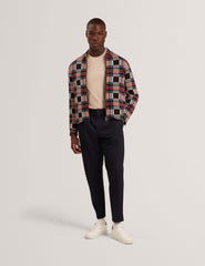 Men|Sale HENREIN Pure Cotton Patchwork Knit Zip Jacket - Ted Baker