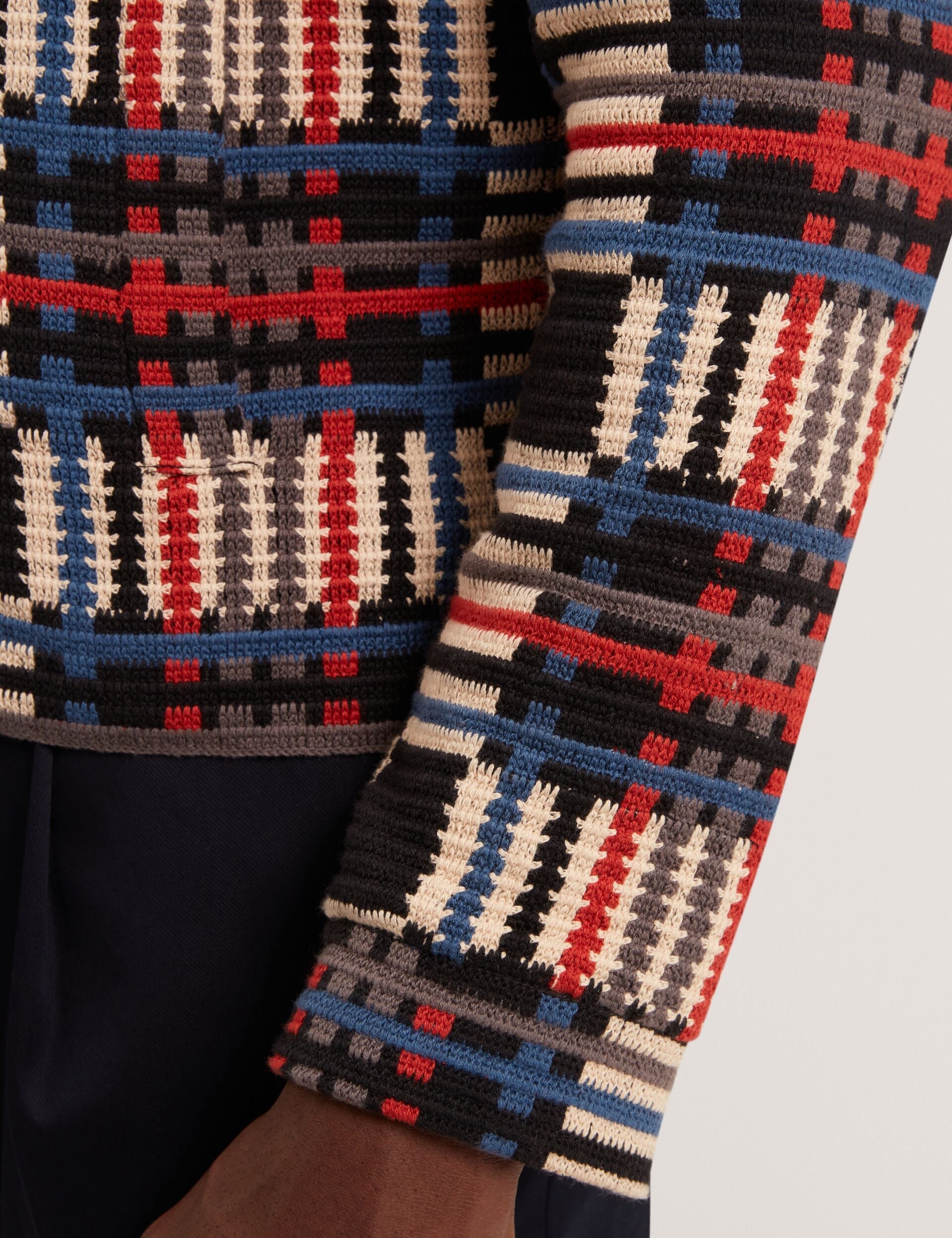 Men|Sale HENREIN Pure Cotton Patchwork Knit Zip Jacket - Ted Baker