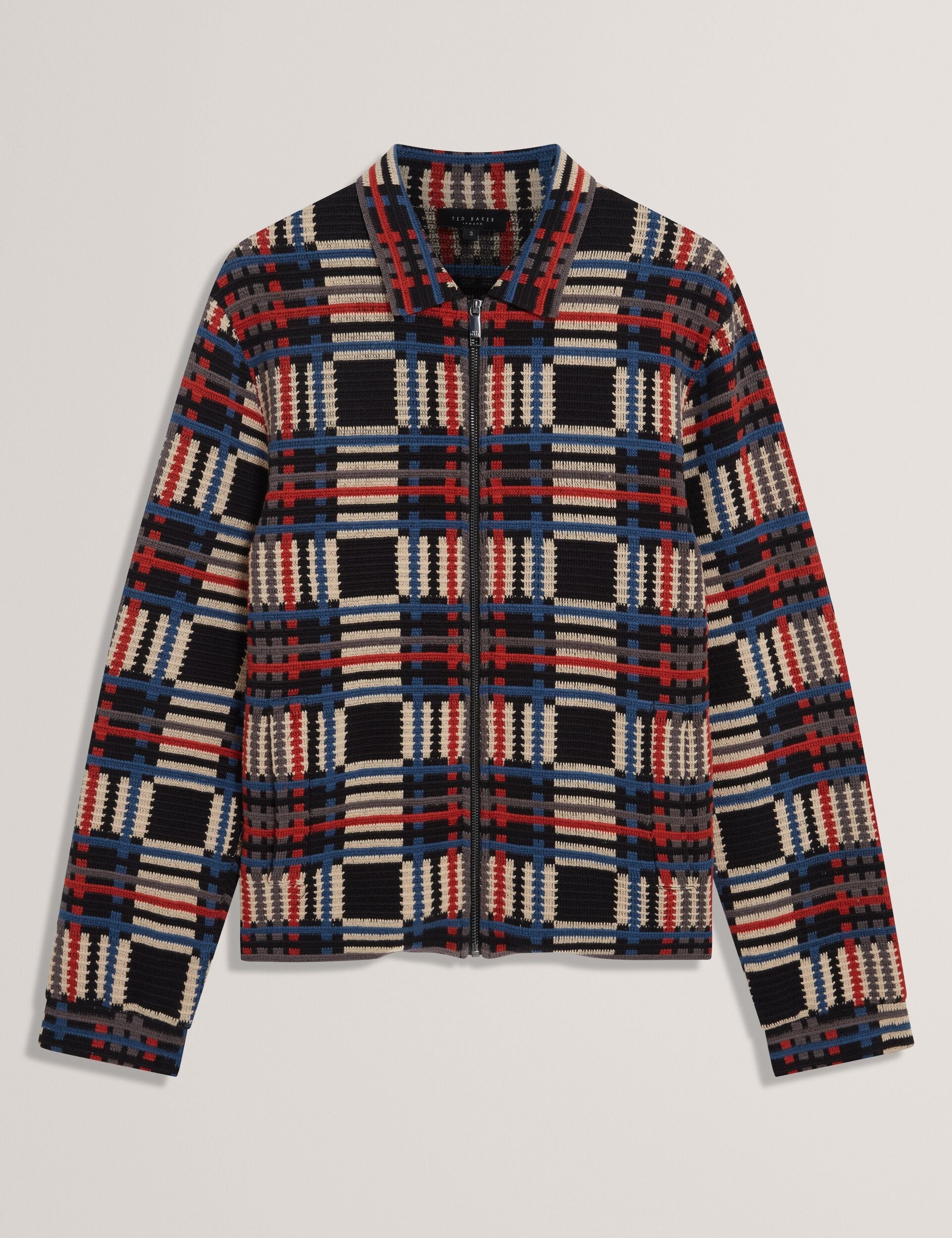 Men|Sale HENREIN Pure Cotton Patchwork Knit Zip Jacket - Ted Baker