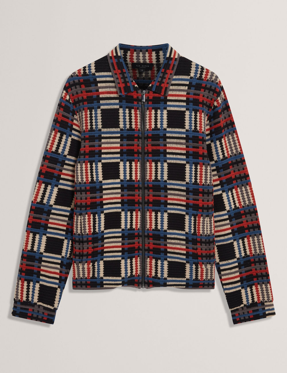 Men|Sale HENREIN Pure Cotton Patchwork Knit Zip Jacket - Ted Baker