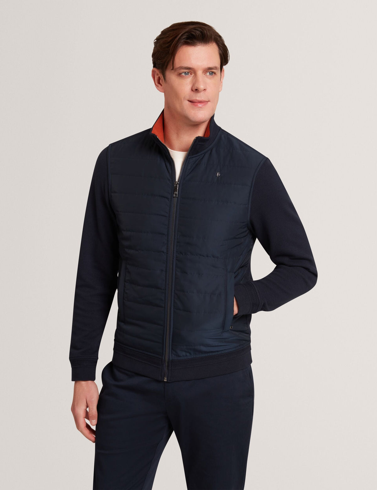 Men|Sale DURANO Quilted Front Zip-Through Knit Jacket - Ted Baker