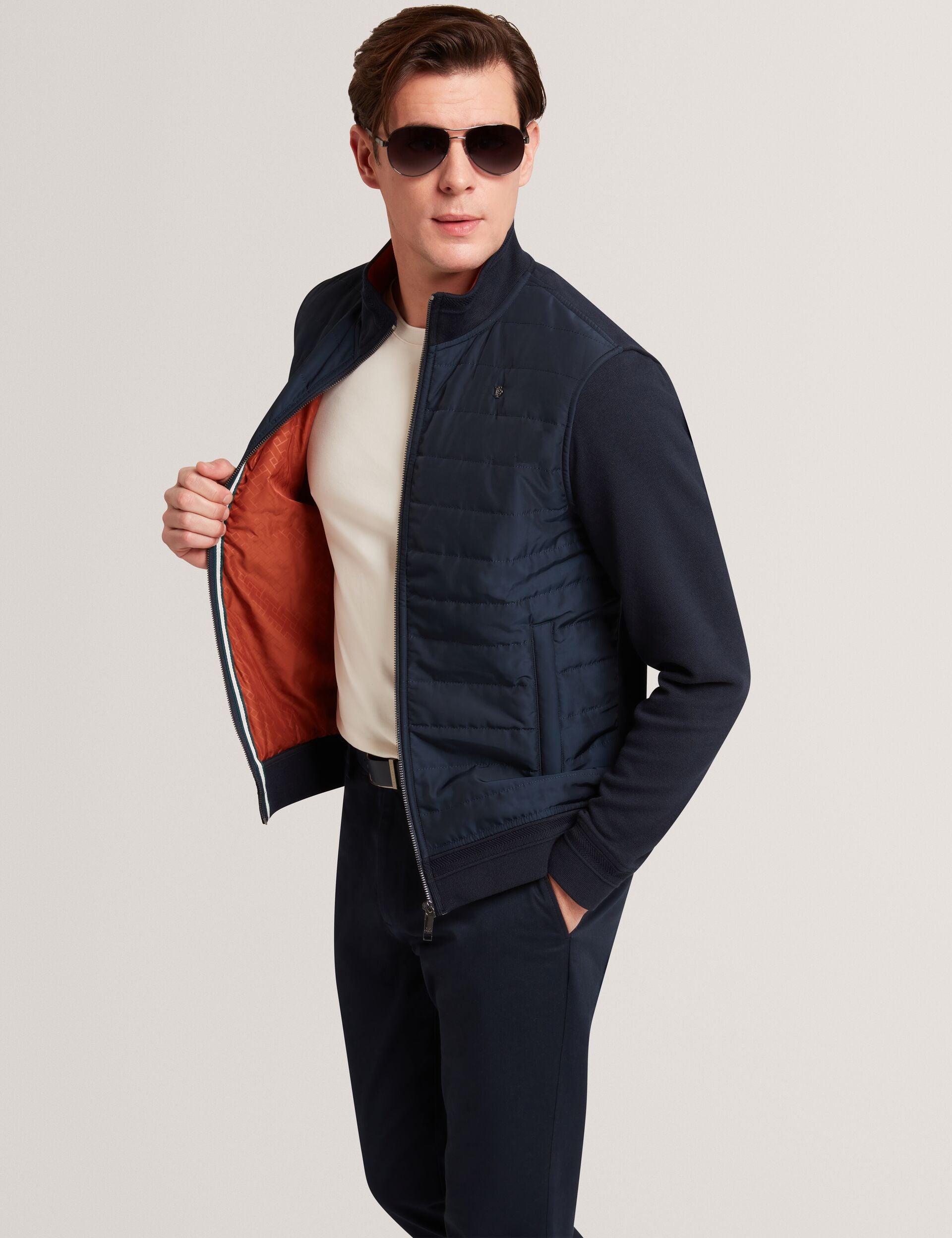 Men|Sale DURANO Quilted Front Zip-Through Knit Jacket - Ted Baker