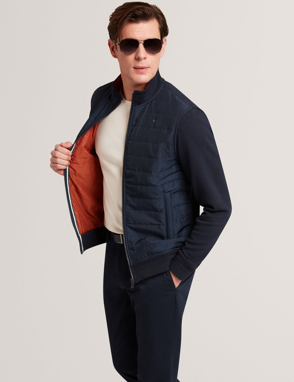 Men|Sale DURANO Quilted Front Zip-Through Knit Jacket - Ted Baker