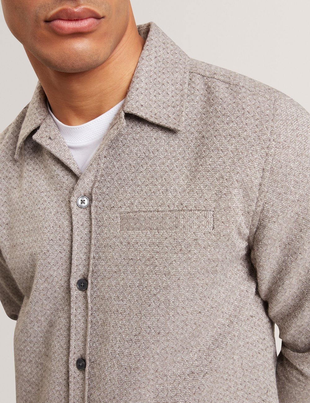 Men|Sale RYNEL Textured Weave Long Sleeve Overshirt - Ted Baker