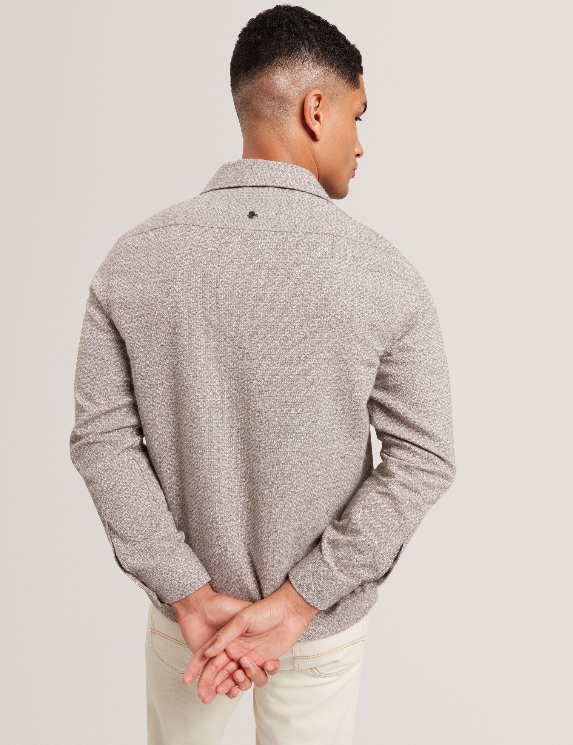 Men|Sale RYNEL Textured Weave Long Sleeve Overshirt - Ted Baker
