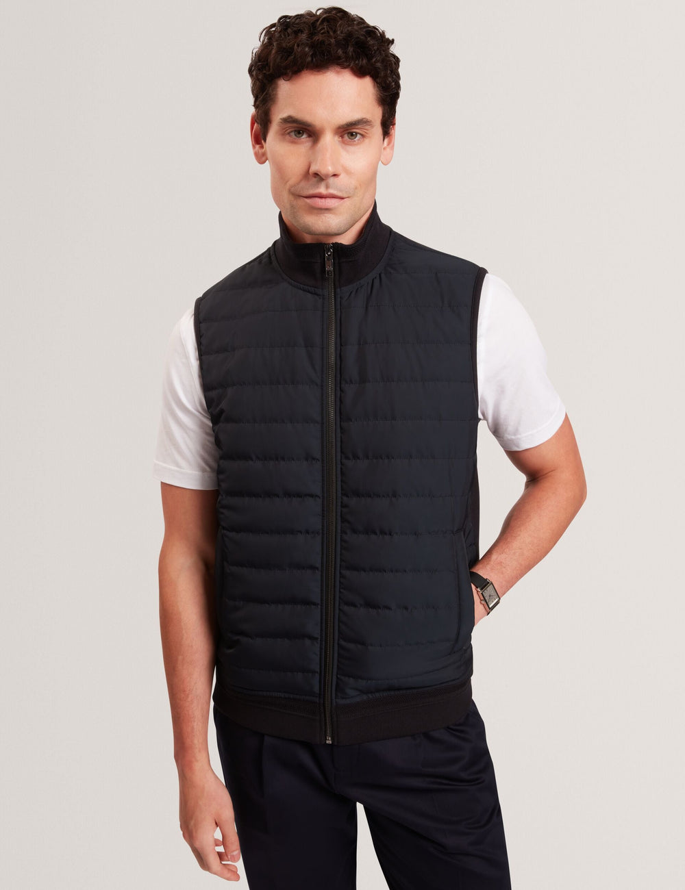 Men|Sale PAFAVOR Quilted Front Funnel Neck Zip-Up Gilet - Ted Baker