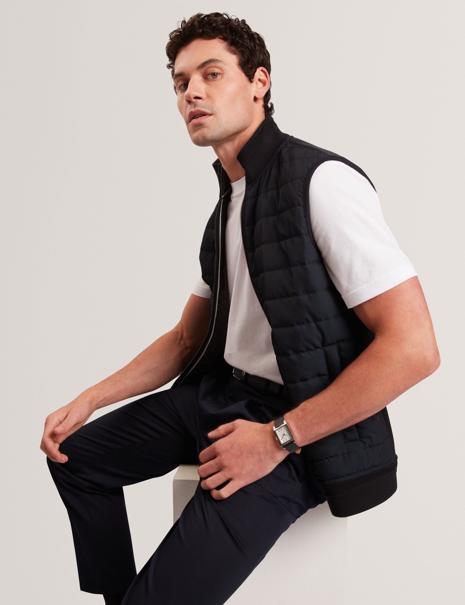 Men|Sale PAFAVOR Quilted Front Funnel Neck Zip-Up Gilet - Ted Baker
