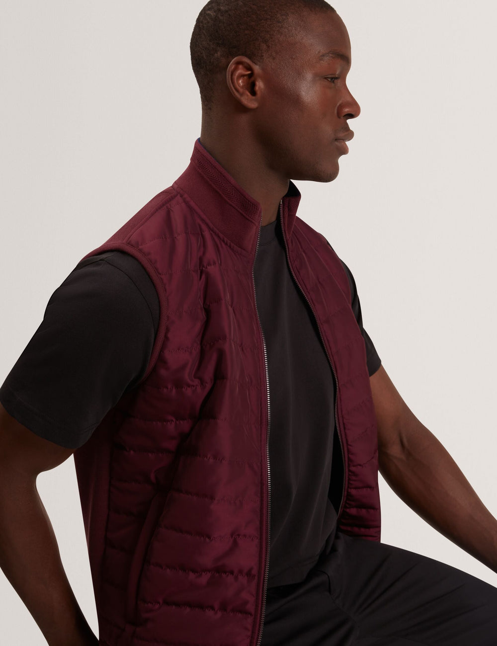 Men|Sale PAFAVOR Quilted Front Funnel Neck Zip-Up Gilet - Ted Baker