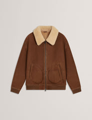 Men|Sale WALD Shearling Leather Aviator Jacket - Ted Baker