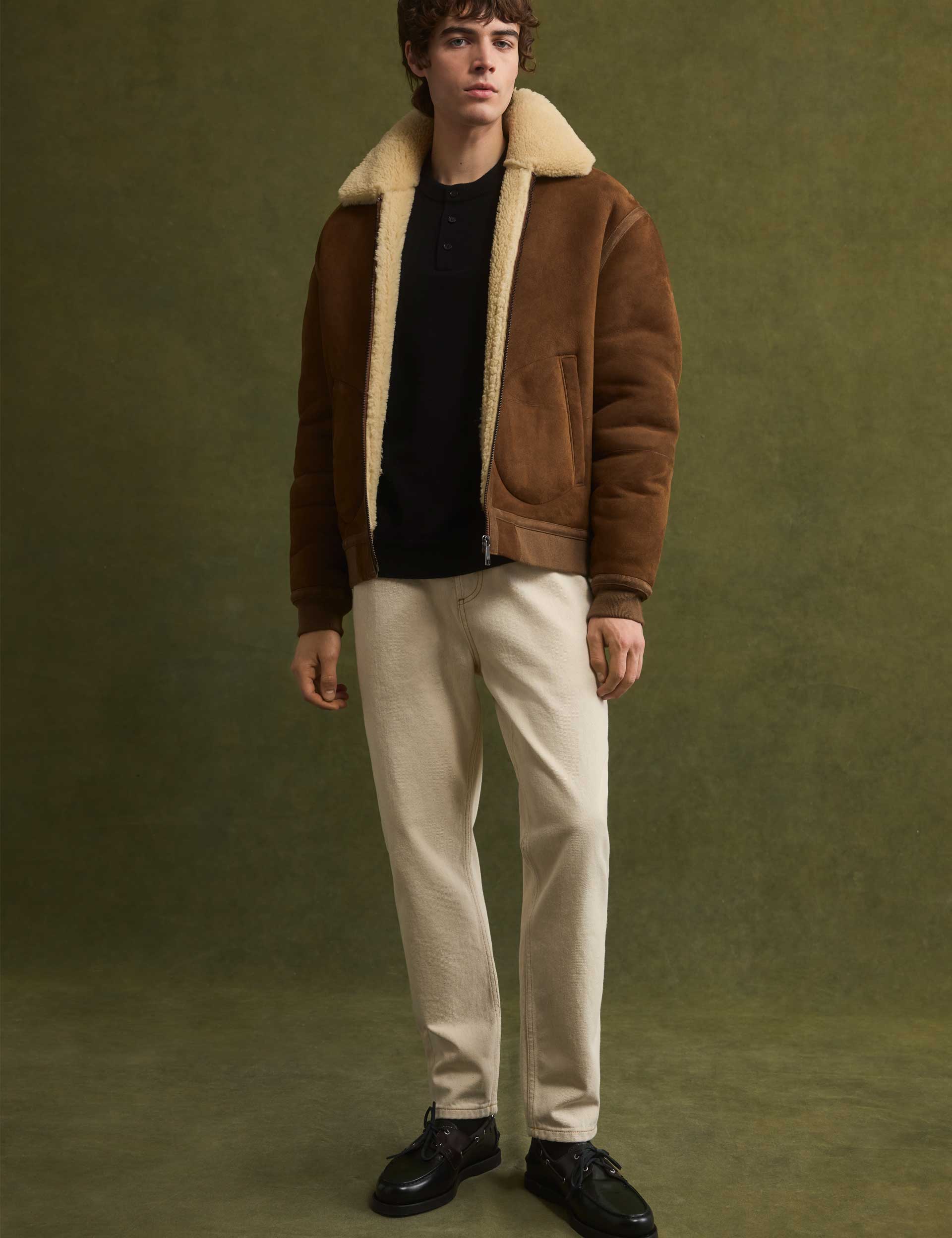 Men|Sale WALD Shearling Leather Aviator Jacket - Ted Baker