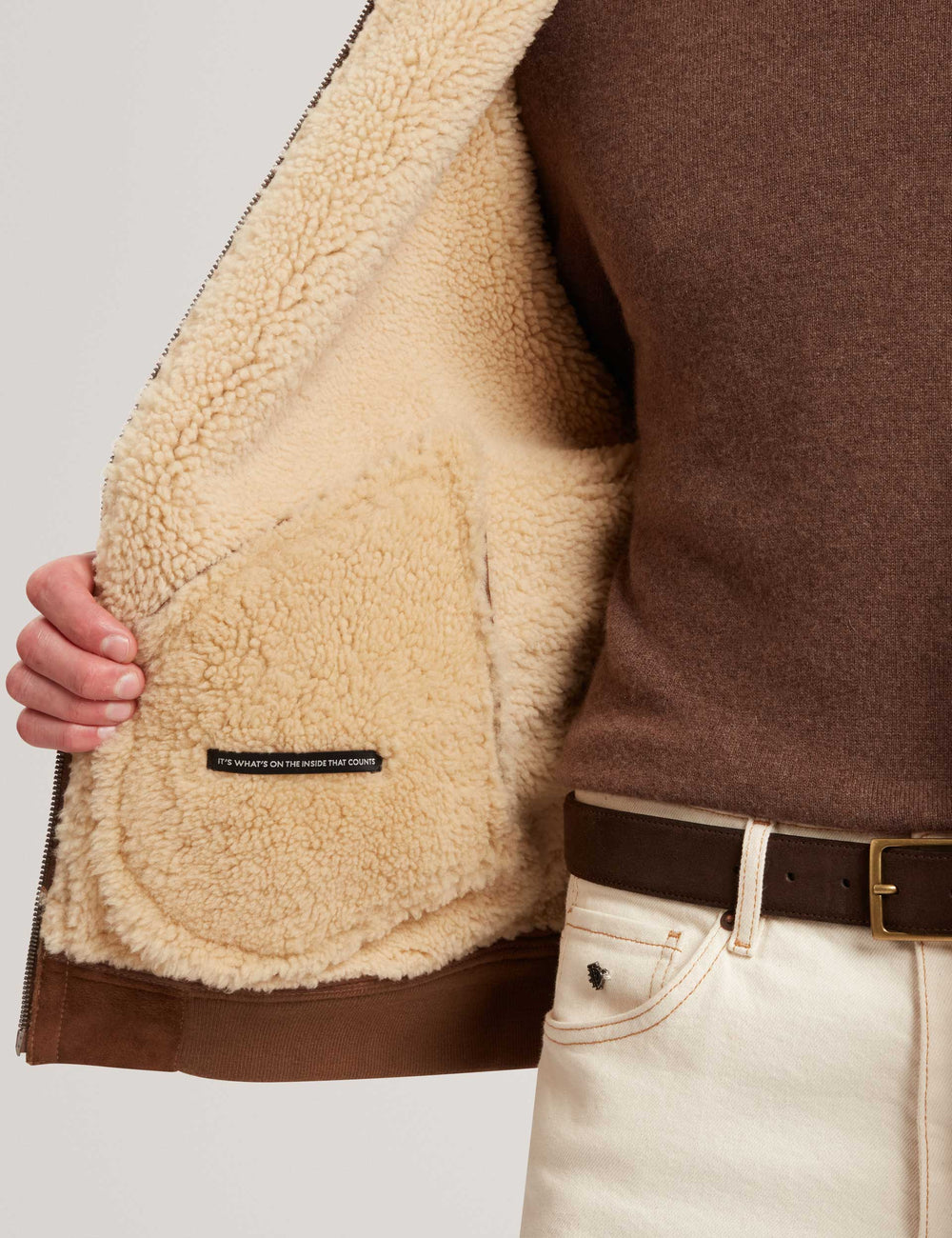 Men|Sale WALD Shearling Leather Aviator Jacket - Ted Baker