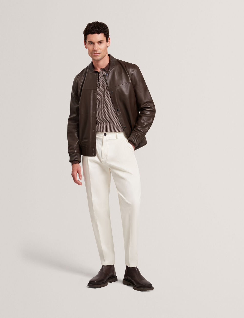 Men|Sale LEEAMS Leather Classic Bomber Jacket - Ted Baker