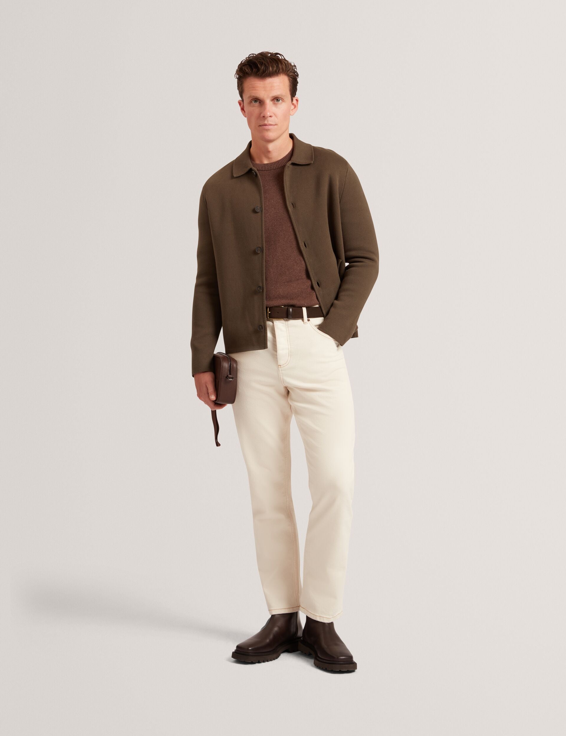 Men|Sale FREDER Knitted Cotton Blend Cardigan Jacket - Ted Baker