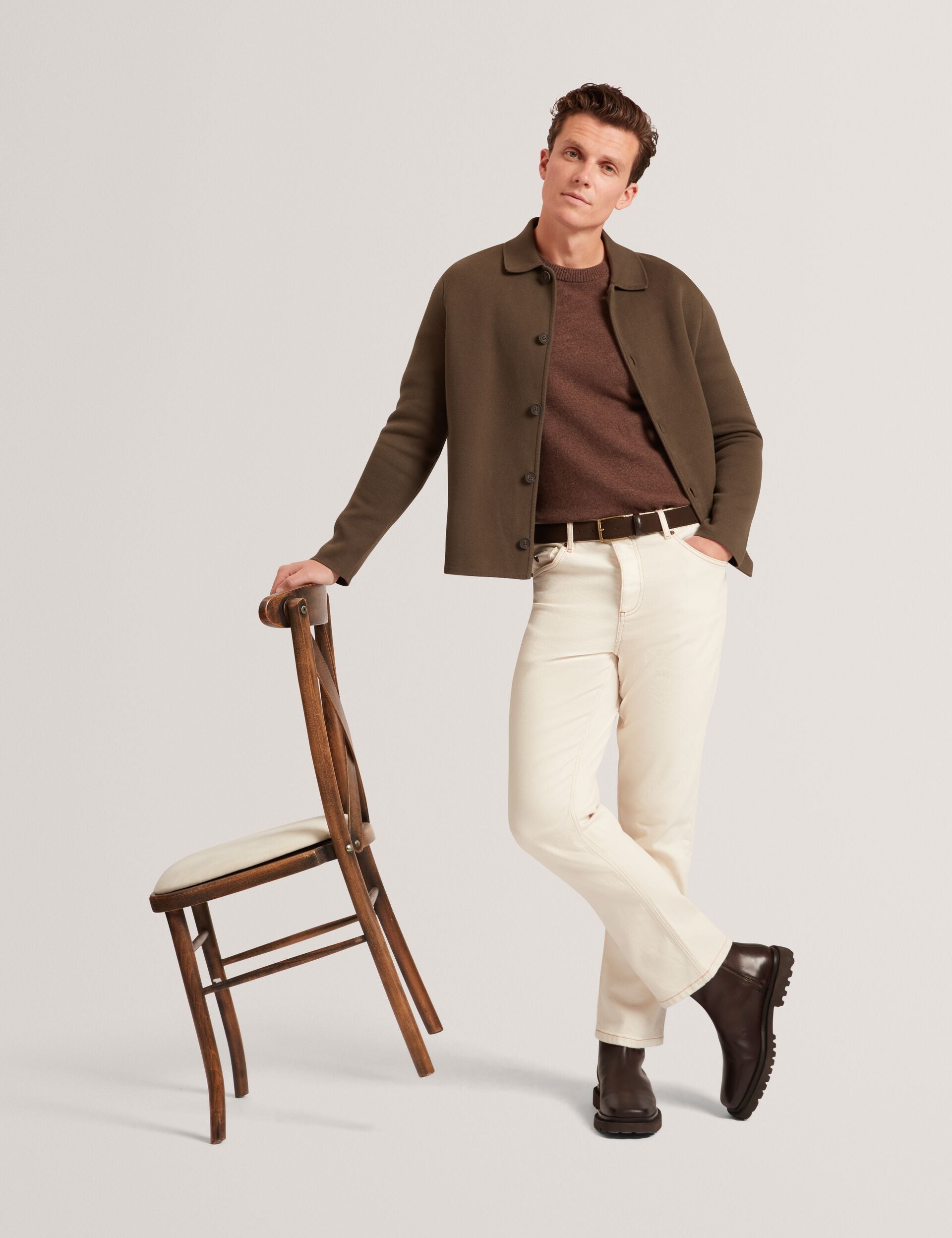 Men|Sale FREDER Knitted Cotton Blend Cardigan Jacket - Ted Baker