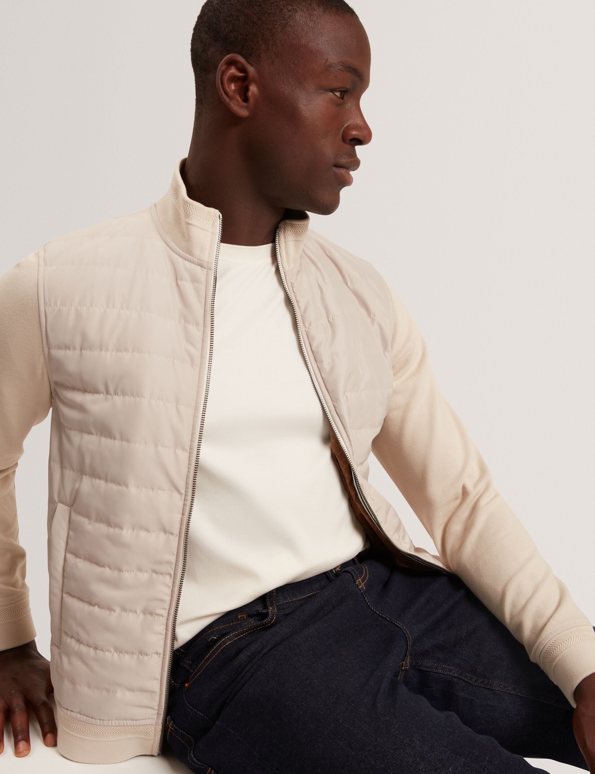 Men|Sale DURANO Quilted Front Zip-Through Knit Jacket - Ted Baker