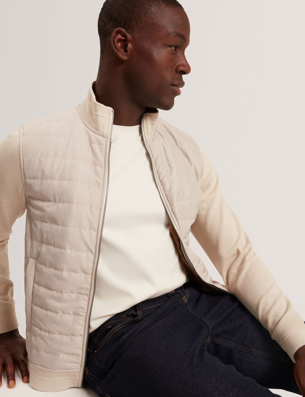 Men|Sale DURANO Quilted Front Zip-Through Knit Jacket - Ted Baker