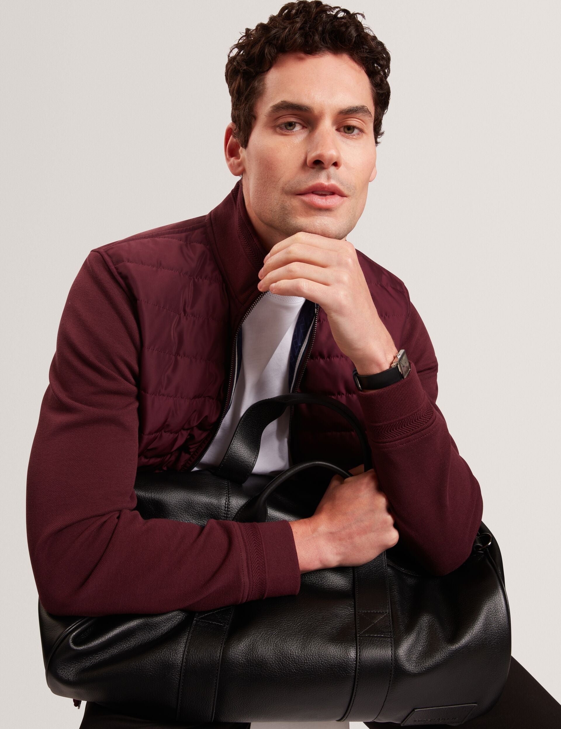 Men|Sale DURANO Quilted Front Zip-Through Knit Jacket - Ted Baker