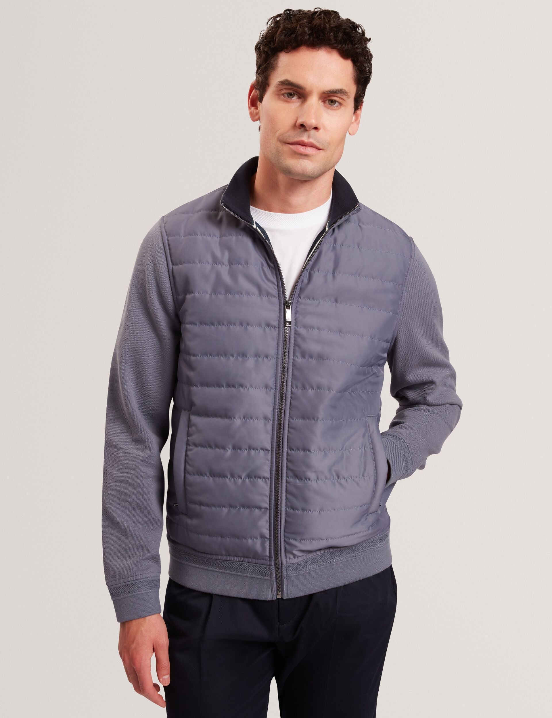 Men|Sale DURANO Quilted Front Zip-Through Knit Jacket - Ted Baker