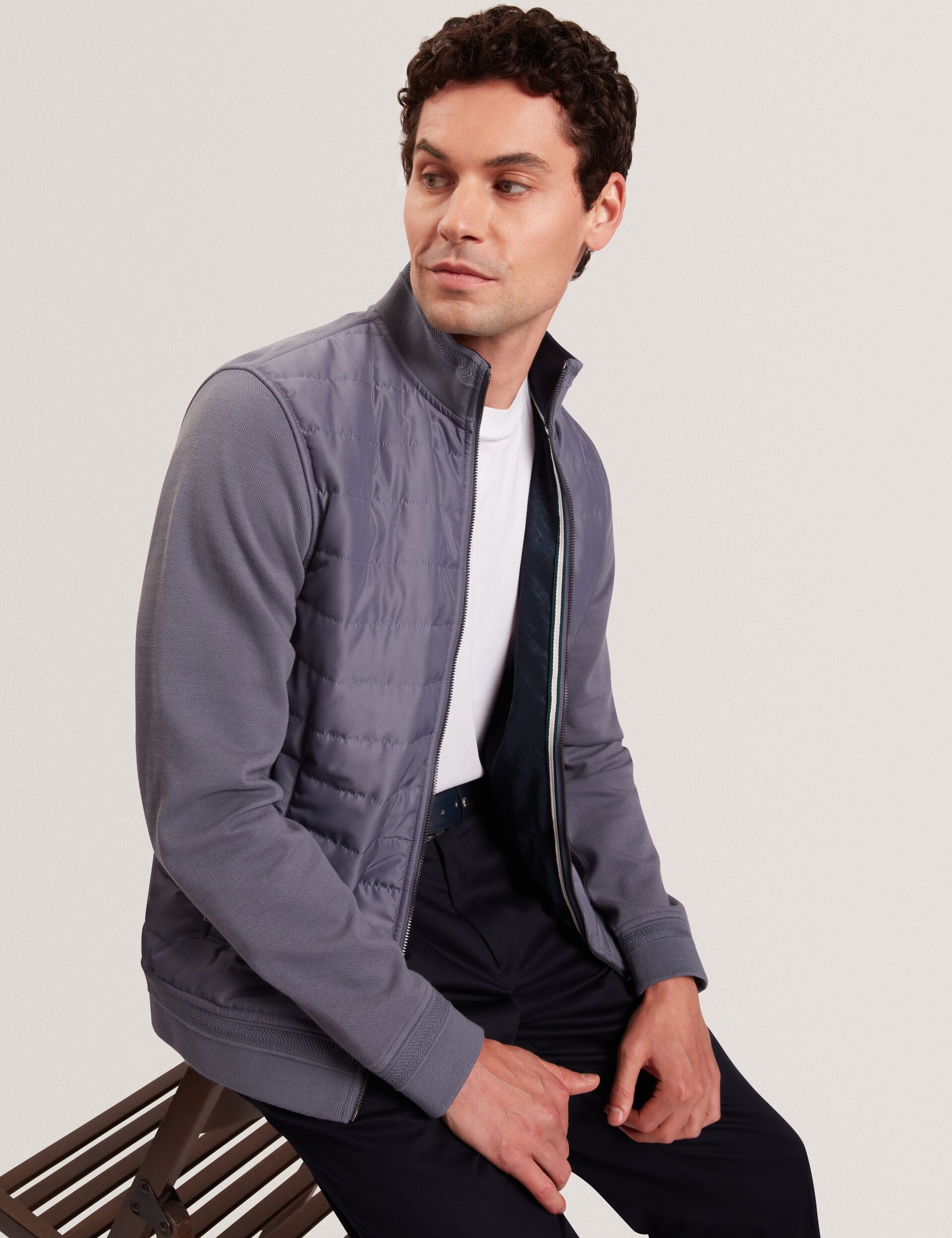 Men|Sale DURANO Quilted Front Zip-Through Knit Jacket - Ted Baker
