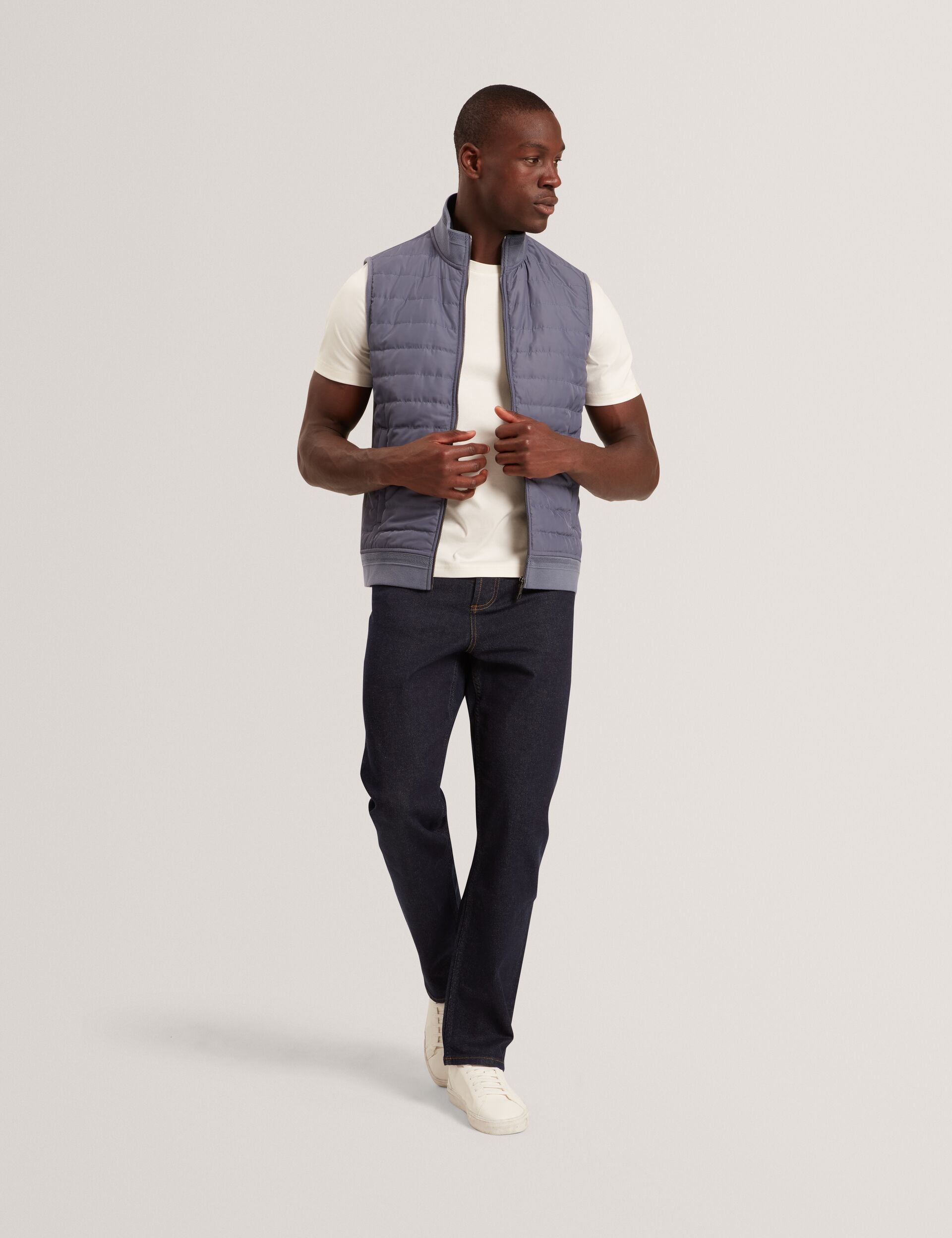 Men|Sale PAFAVOR Quilted Front Funnel Neck Zip-Up Gilet - Ted Baker
