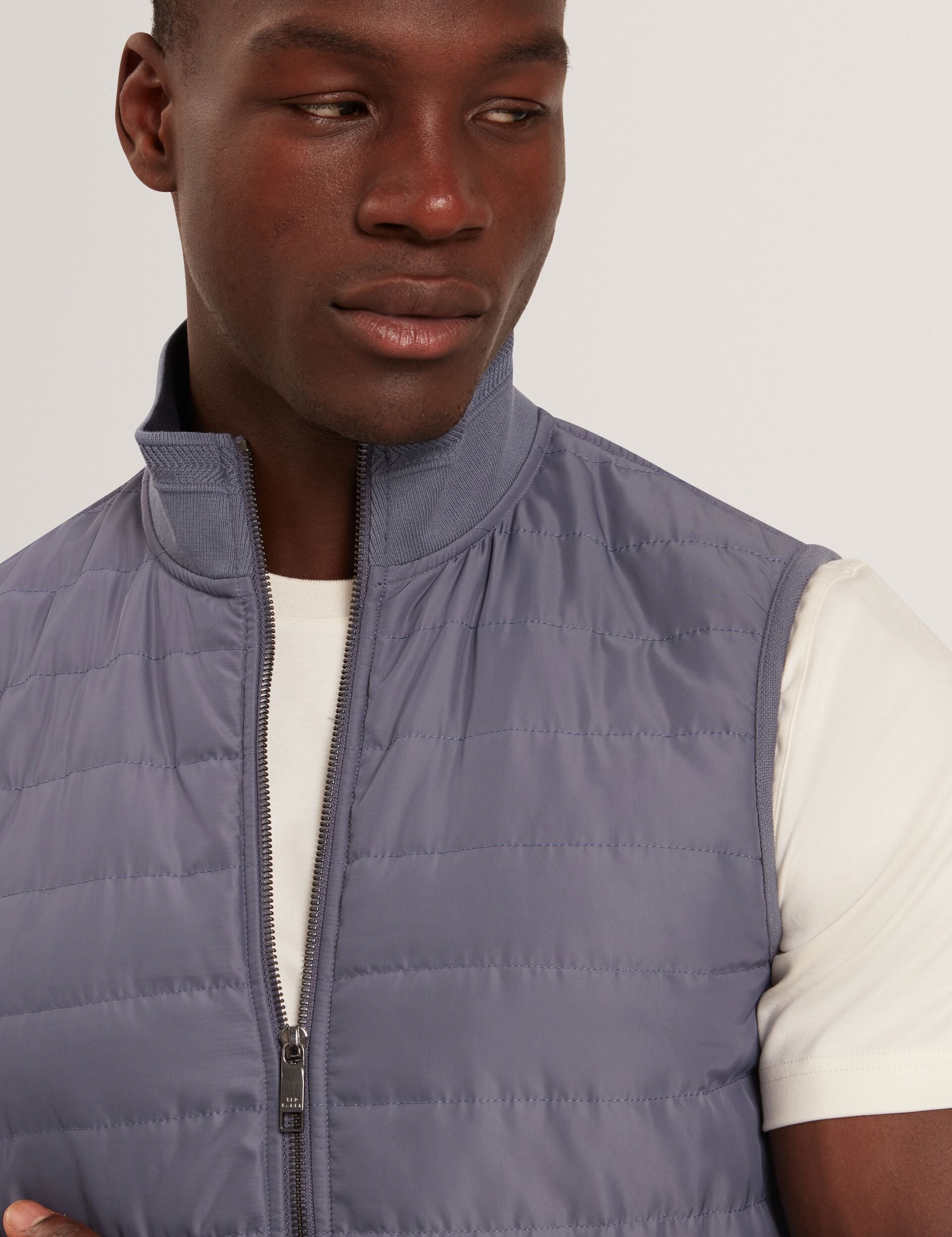 Men|Sale PAFAVOR Quilted Front Funnel Neck Zip-Up Gilet - Ted Baker