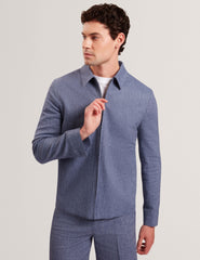 Men ASHLEYJ Linen Cotton Zip-Up Harrington Jacket - Ted Baker