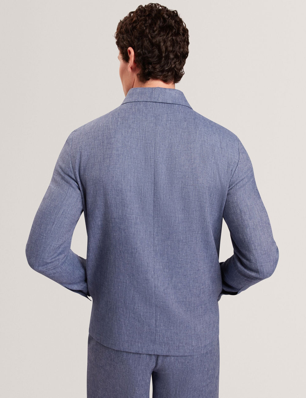 Men ASHLEYJ Linen Cotton Zip-Up Harrington Jacket - Ted Baker