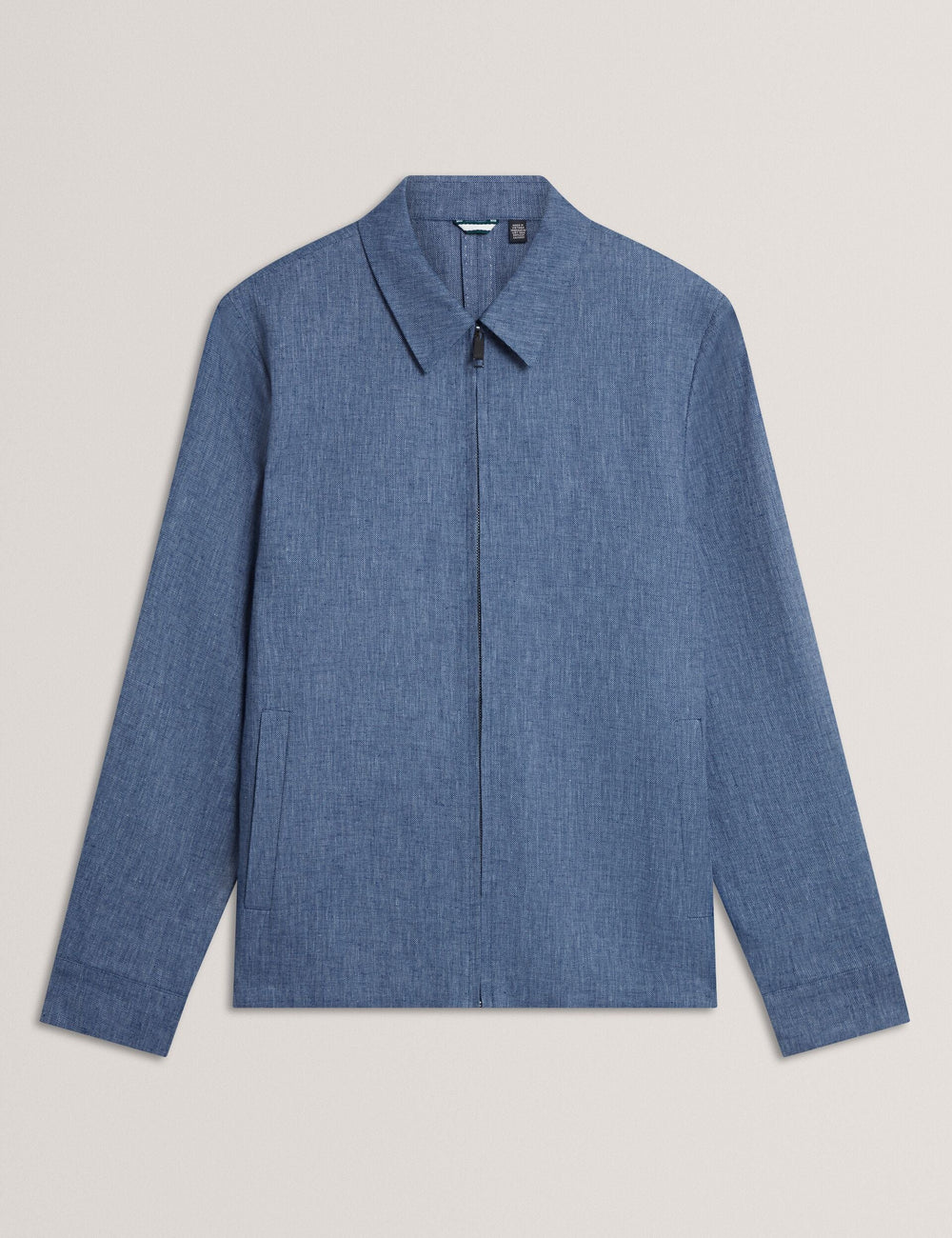 Men ASHLEYJ Linen Cotton Zip-Up Harrington Jacket - Ted Baker